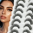 thumbnail image 1 of False Eyelashes Natural Look 10mm Short Very Small False Lashes Wispy with 0.10mm Thin Band Every Day Naturales Fake Eye Lash Strips 10 Pairs Pack(FR105), 1 of 13