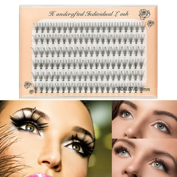 False Eyelashes Natural Thick 6 120 Clusters Multipack