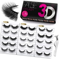 False Eyelashes Natural look Cat Eye Lashes Wispy Strips 3D Mink Lashes,15 Pairs 5 Styles Fake Eyelashes Faux Volume Curly Full,Thin Lash Band Soft Comfortable Lightweight Lash Pack