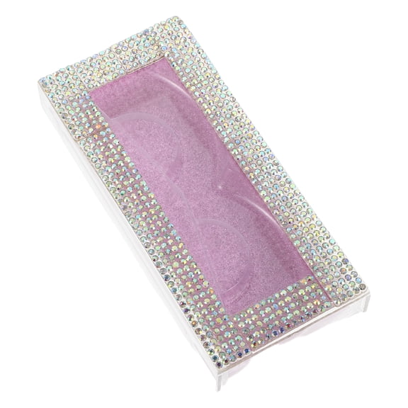 DEEPCRAFF Elegant Rhinestone Eyelash Holder Box with Protective Tray for False Lash Storage