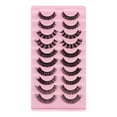 thumbnail image 1 of False Eyelashes Russian Strip Eyelashes Natural Faux Mink Eyelashes Slim And 10Mm False Eyelashes 10 Pairs Pack,Fake Eye Lash, 1 of 9