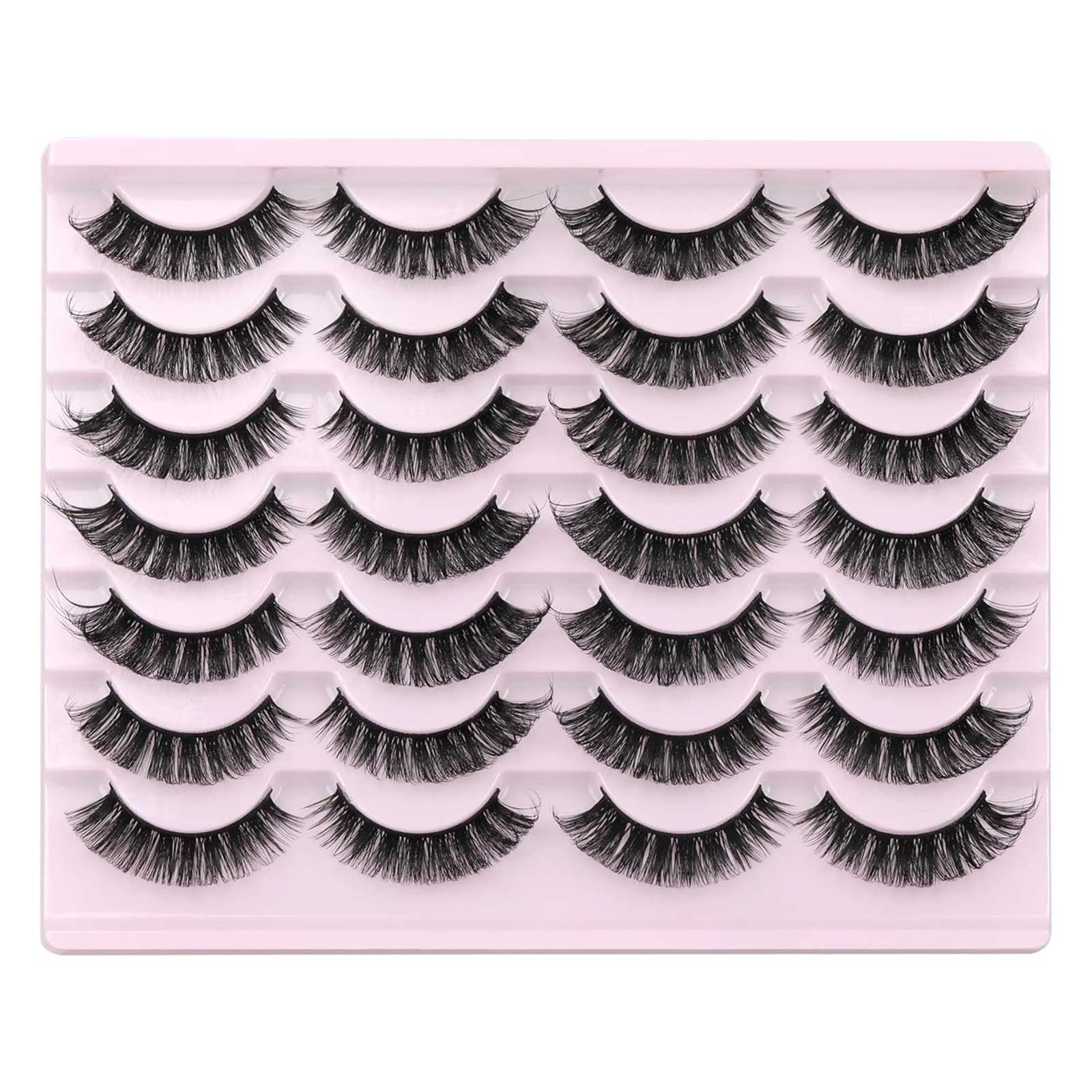 False Eyelashes Strip Lashes Eyelashes Extension D Curl Wispy Handmade Soft Reusable 14 Pairs