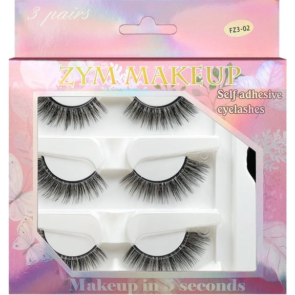 False Eyelashes Thick Natural Slender Long Simulation Halloween Christmas 3 Pairs