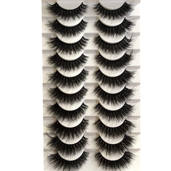 False Eyelashes Wispy Eyelashes Faux 3D Mink Lashes Thick Volume Long Soft Dramatic Strip Eye Lashes Pack 8 Pairs