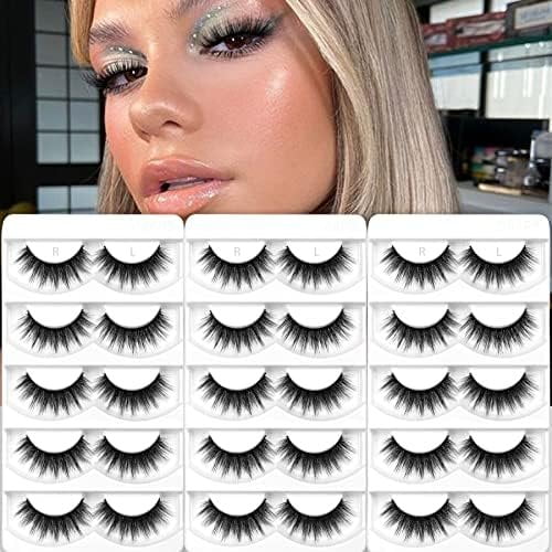 False Eyelashes  look  Eye Lashes Wispy Strips 15 Pairs   Lashes  Eyelashes Faux Fluffy,Winged Fox Eyelashes, Soft Thin Band Comfortable  False Lash 13MM,Hye Style