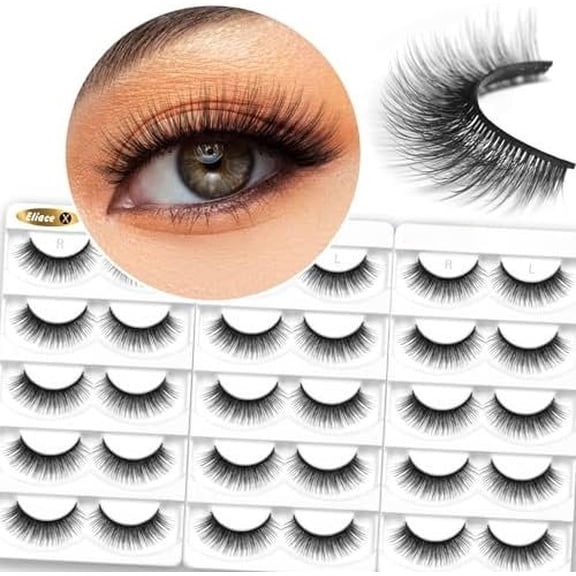 False Eyelashes look Eye Lashes Wispy Strips,15 Pairs, Lashes Volume Fluffy, Eyelashes Thin Soft Band Comfortable Wispy Lash , Anne Style