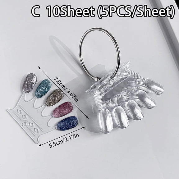 False Nail Art Color Card Display Stand Gel Polish Template Fan Shape Nail Art Tips Sample Stand Nail Polish Practice Palette