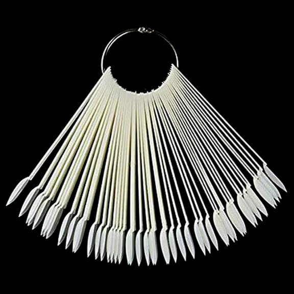 False Nail Art Tips Display Natural/Clear Nail Sample Stick with Ring Holder