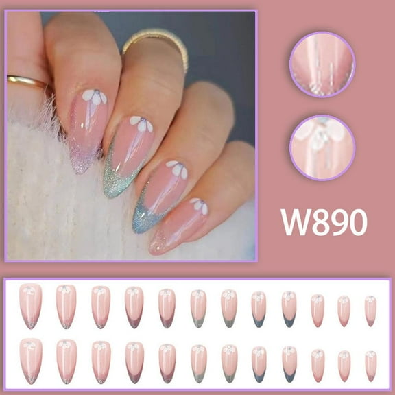 False Nails French Manicure Fake Tips Press On Full Cover Nails c e Hot C1 R7D9