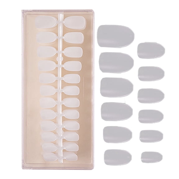 False Nails, Full Sticker and Half Sticker Extension, Matte Korean Round Nail Pieces, 504pcs