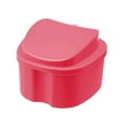 thumbnail image 1 of False Teeth Clearance Sale! Nomeni Denture Case Denture Cup with Strainer False Teeth Storage Box with Basket Net Container Holder for Travel Retainer Cleaning, 1 Denture Box Promotion Sale Pink, 1 of 6