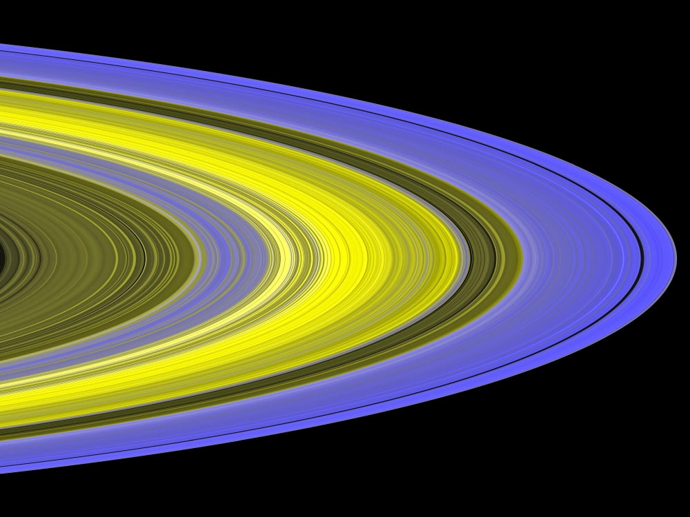 False-color image of Saturns rings Canvas Art - Stocktrek Images (32 x 24)