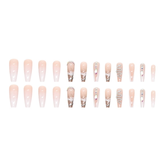 False nails, static artificial false nails 24, cool silver snake