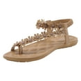 Falt Beach Flat Sandals for Women Spring Boho Trendy Flower Casual