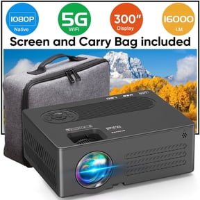 Faltopu 5G WiFi Bluetooth Projector Native 1080P Support 4K outdoor Movie Projector, 16000LM Full HD Compatible with iOS/Android/PC/TV Stick/HDMI/USB (Projector Screen and Carry Bag Included)