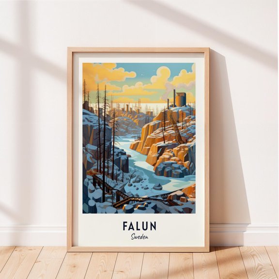 Falun Copper Mine Wall Art Print, Sweden Decor