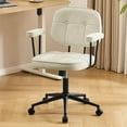thumbnail image 1 of Falvinoryn Modern Home Office Desk Chair, Ergonomic Computer Task Chair with Padded Armrests, 360° Swivel Adjustable Height Rolling Chair, Rocking Function.Beige, 1 of 7