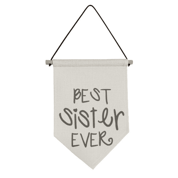 Faly Love Bless Best Sister Quotes Canvas Flag Hanging Wall Art Decor Banner