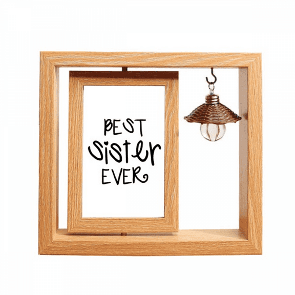 Faly Love Bless Best Sister Quotes Wooden Rotating Picture Photo Frame 4x6