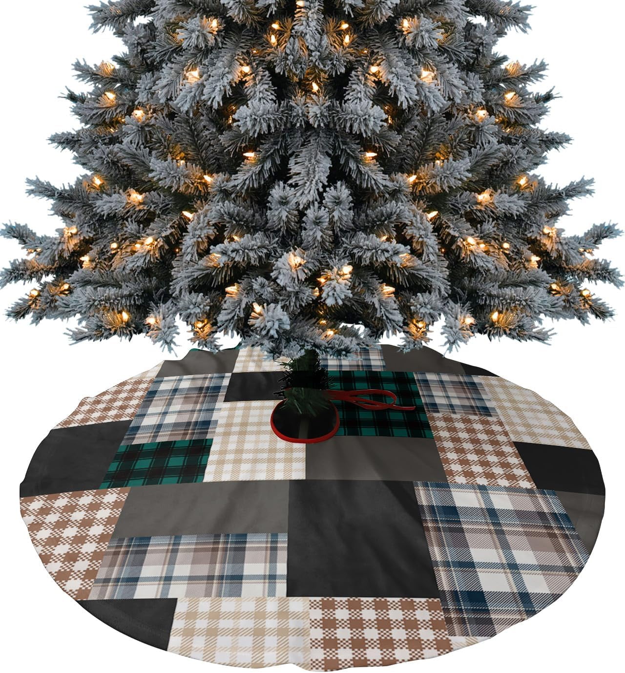 Fam Buffalo Plaids Check Christmas Tree Skirt Holiday Ornaments