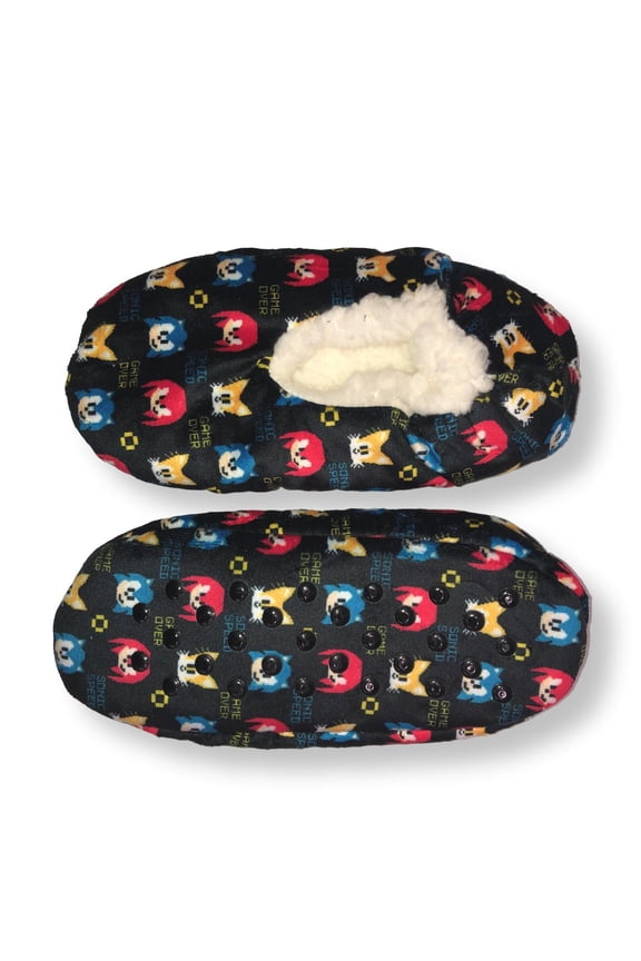 Sonic Boys Slippers Sonic the Hedgehog Kids Fuzzy House Shoes