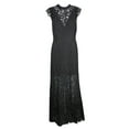 thumbnail image 1 of Fame And Partners Black Sleeveless Lace Open-Back Gown 6, 1 of 1