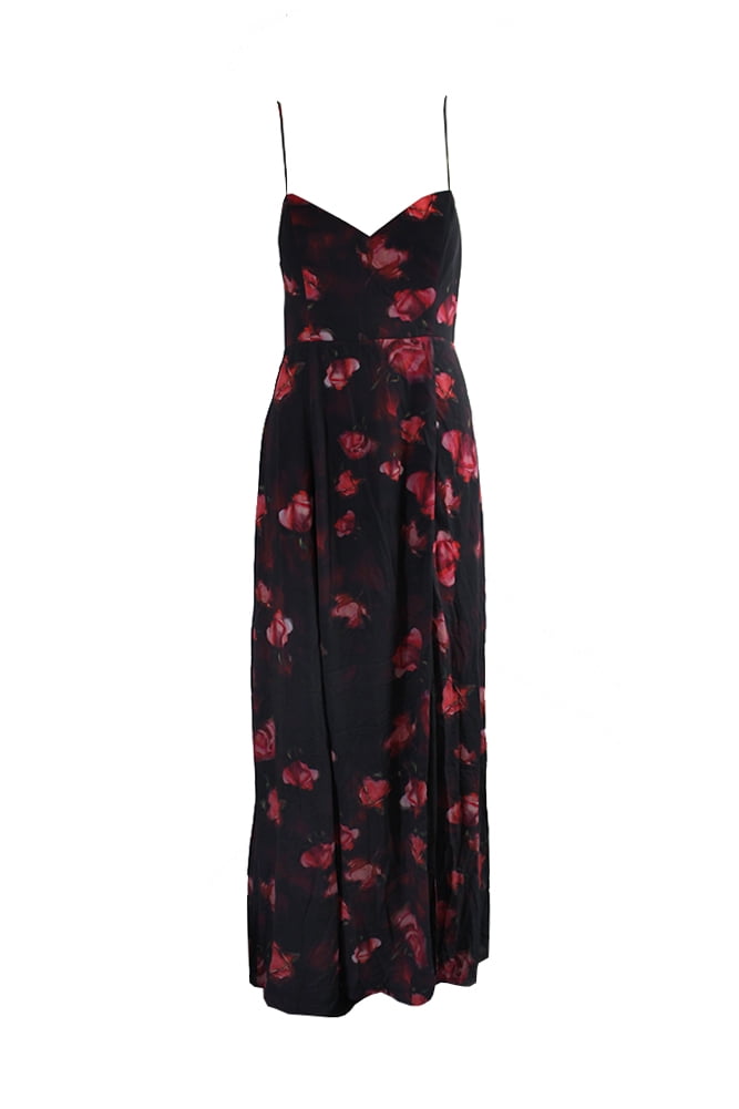 chinese dress ladies Fame and Partners Women's Emma Floral Print Halter Maxi Dress Sz 0 Red main image 0
