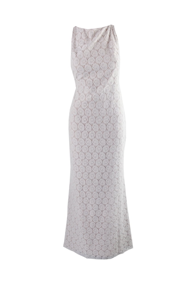 fitted lace wedding dress Amazon.com: Fame & Partners Warm Blush Primavera Draped Split Gown, US 6 :  Clothing, Shoes & Jewelry