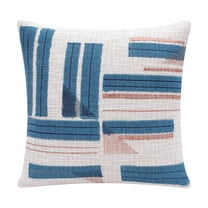 Fame Modern Geometric Handmade Decorative Throw Pillow, Teal/Ivory, 20" x 20", Count per Pack 1
