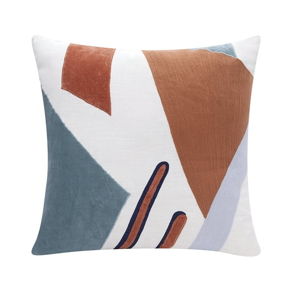 Fame Modern Patchwork Handmade Decorative Throw Pillow, Sage Green/Adobe, 24" x 24", Count per Pack 1