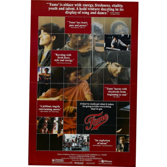 Fame Movie Poster 12In x 16In Print on Metal Sign Size: 12x16 Multi-Color Square Adults Best Posters