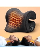Famedio Heated Neck Stretcher Cervical Traction Device, Graphene Heating Pad Chiropractic Pillow for Neck & Shoulder Pain Relief