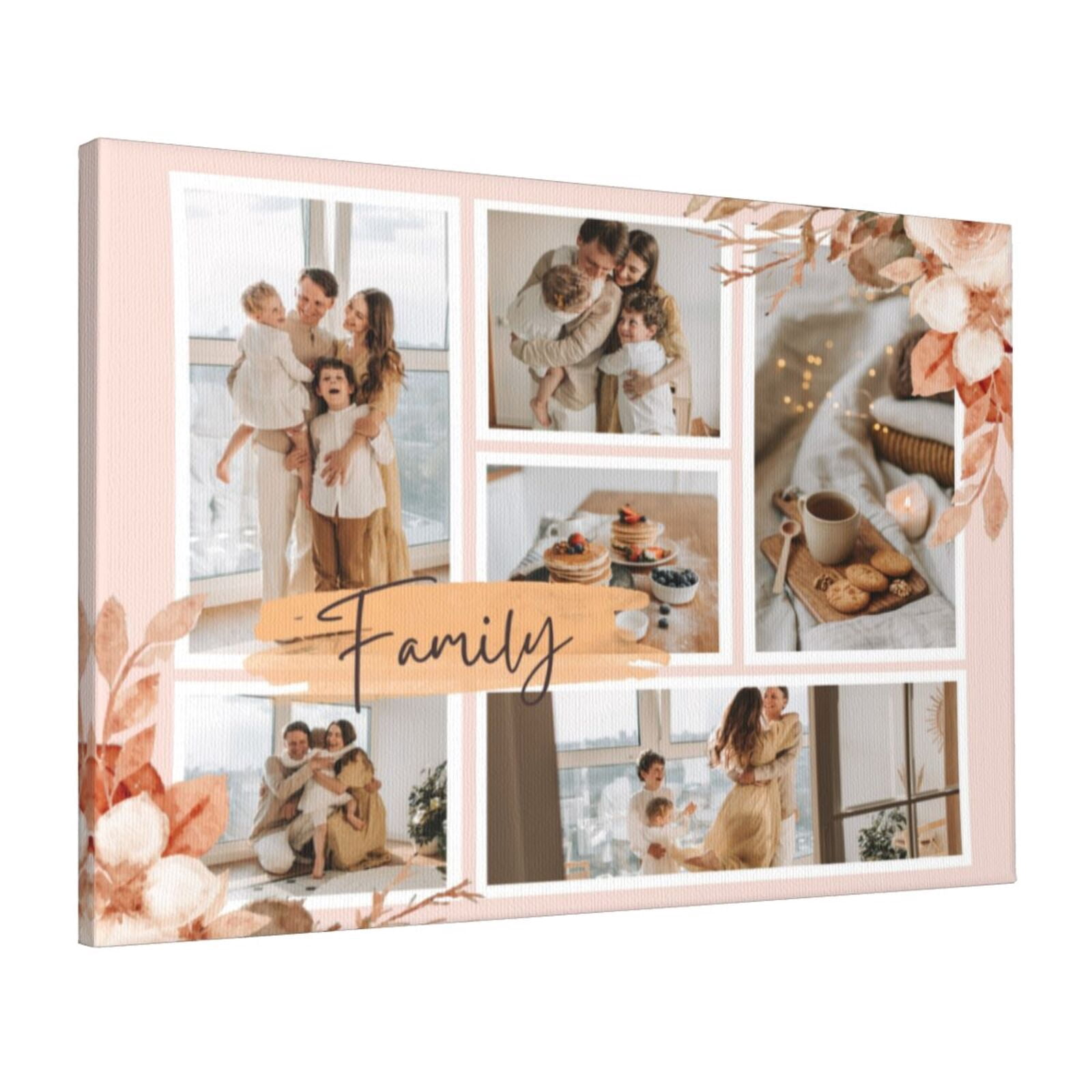 Famgem Family Photo Collage 16"x20" Framed Canvas Art Print - Walmart.com
