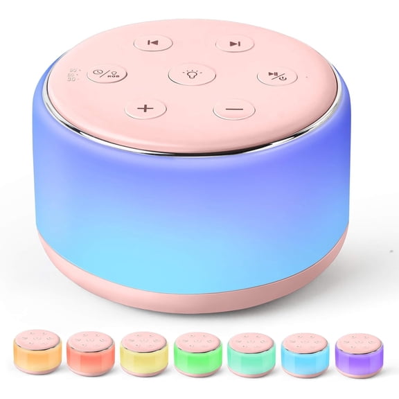 FamiSym Rechargeable White Noise Sound Machine, 34 Sounds, Night Light, Battery Backup, 20H Cordless for Baby, Kids, Adults, Nursery and Travel