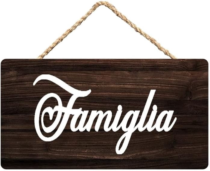 Famiglia Wooden Sign Wall Art - Home Front Door Entryway Italian Family ...