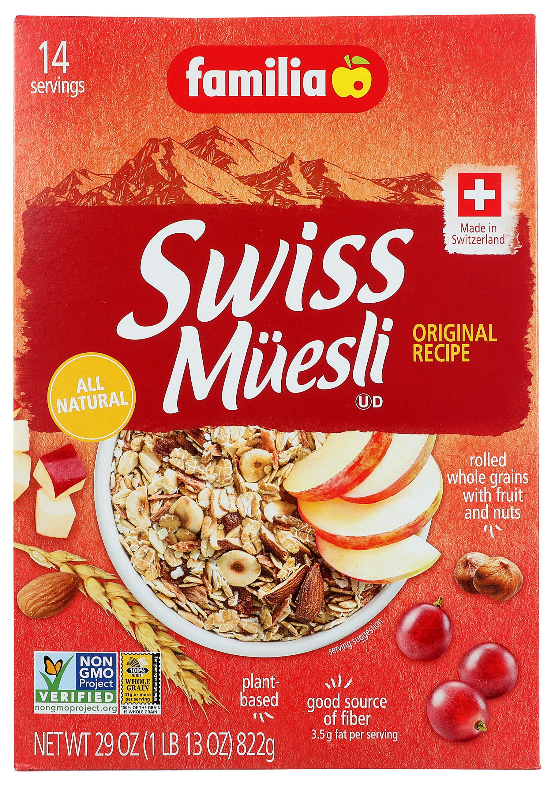  Familia Swiss Muesli Cereal, 29 Ounce, No Added Sugar, 29 oz  (Pack of 1)