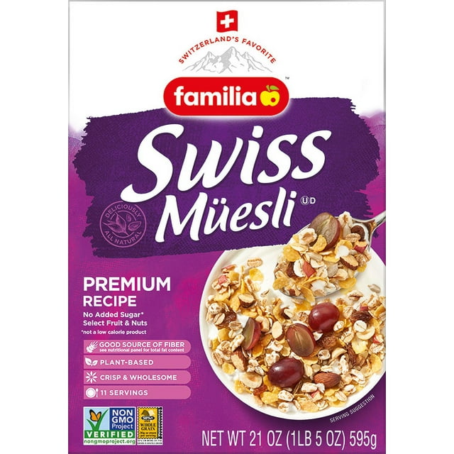 Familia Swiss Muesli Premium, No Sugar Added, 21 Ounce (Pack of 1