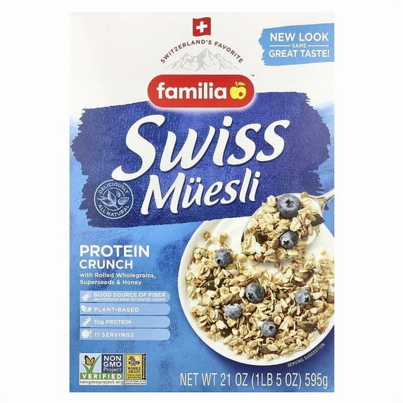 Familia, Swiss Muesli Protein Crunch, Superseeds & Honey, 21 oz (595 g) Pack of 2