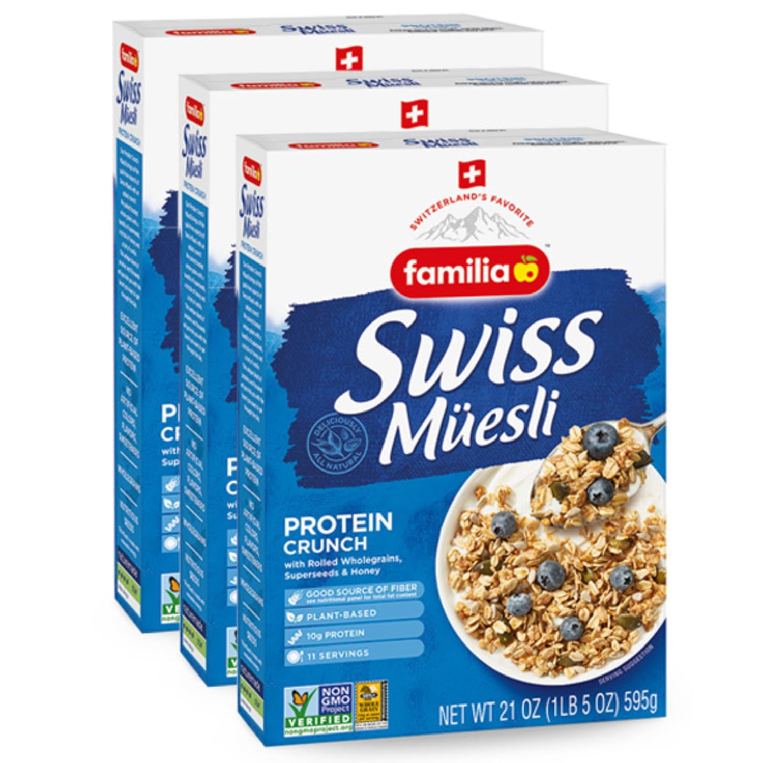 Familia Swiss Muesli Protein STF9 Crunch, EnergyPacked Cereal with