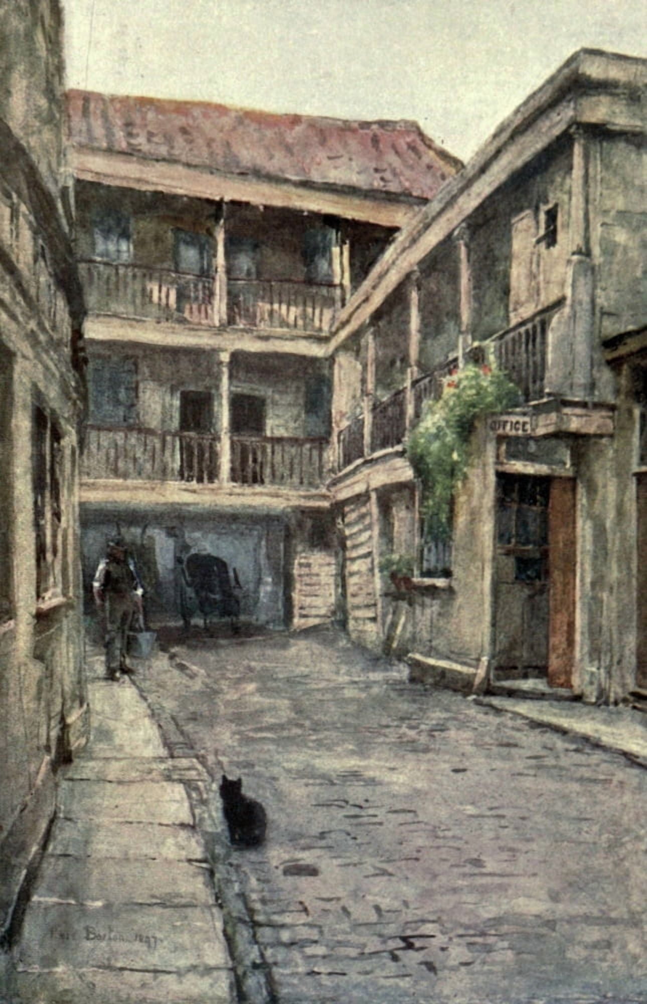 Familiar London 1904 Bell Inn Holborn Canvas Art - Rose Barton (18 x 24)