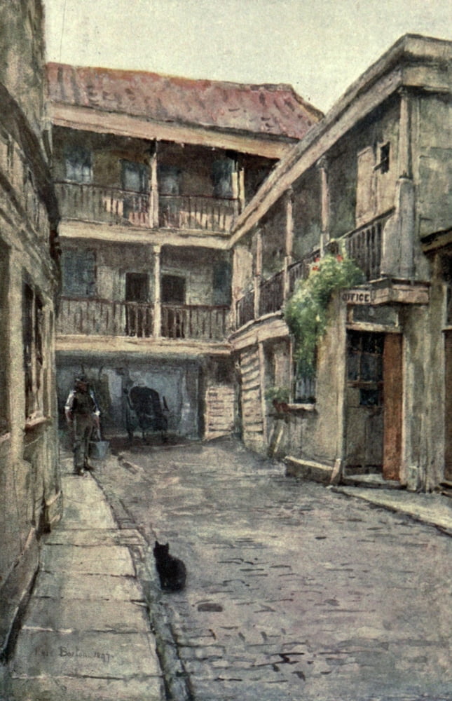 Familiar London 1904 Bell Inn Holborn Canvas Art - Rose Barton (24 x 36)