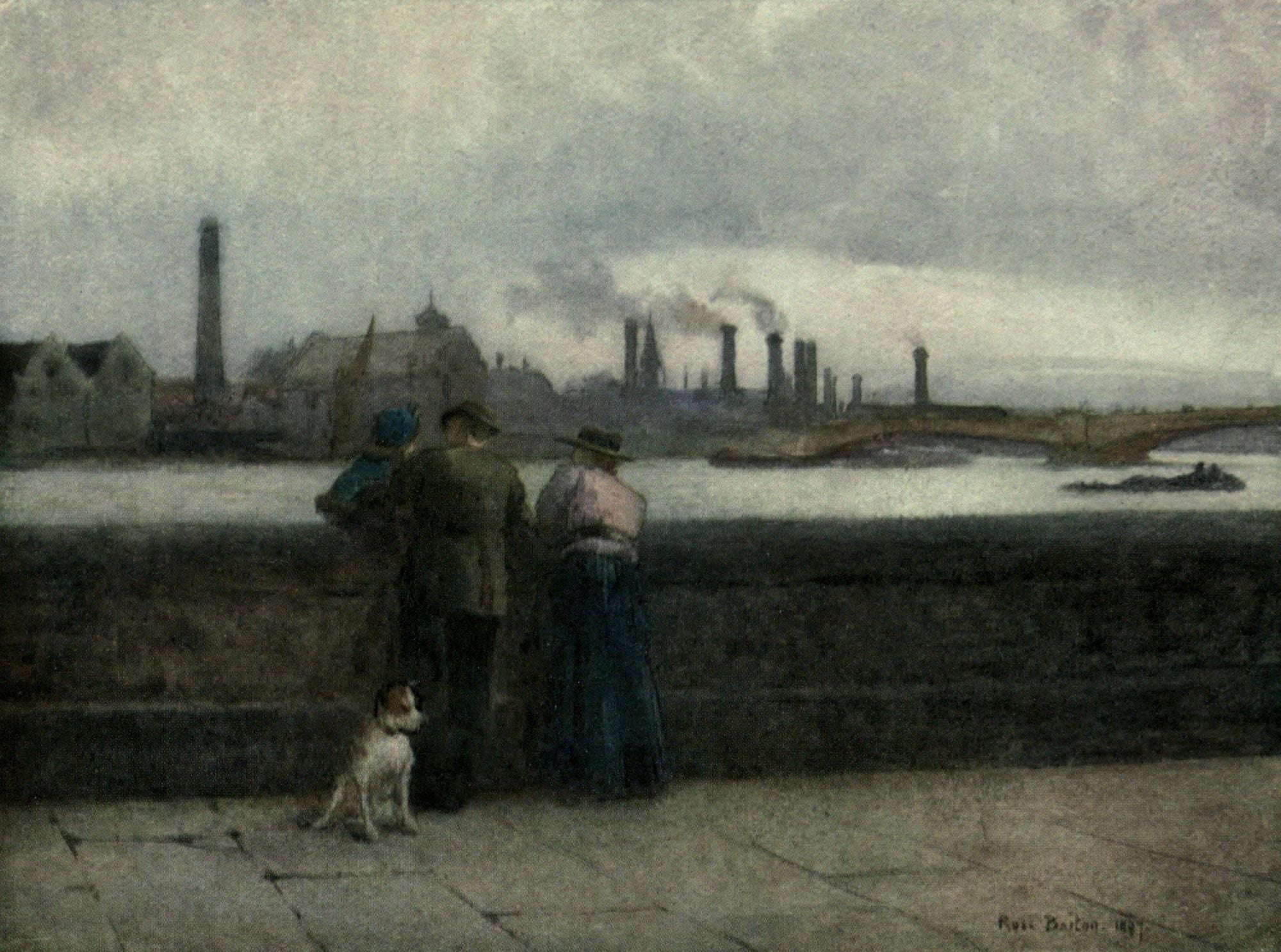 Familiar London 1904 By the Thames Canvas Art - Rose Barton (24 x 36)