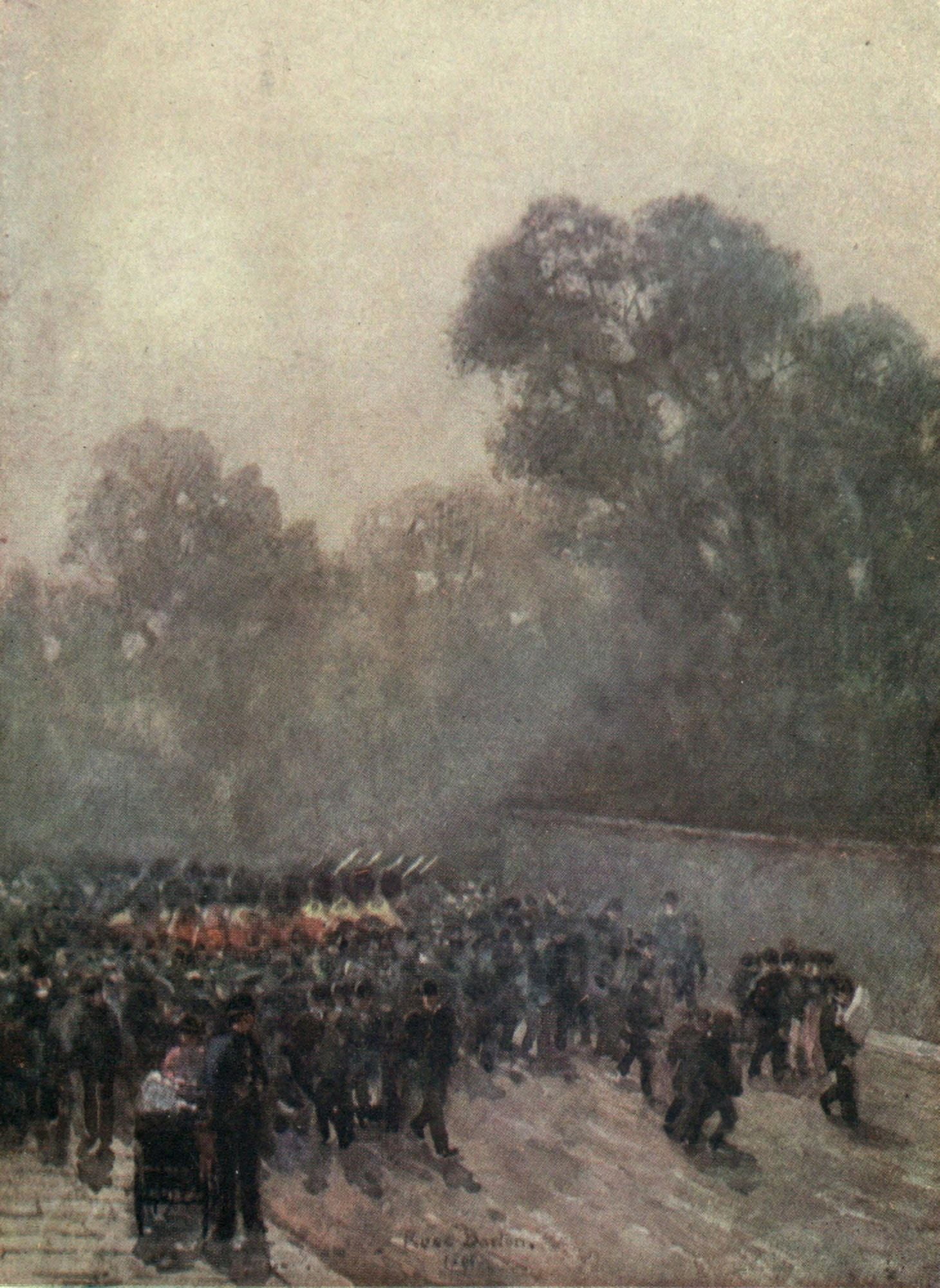 Familiar London 1904 Guards near St Jamess Palace Canvas Art - Rose Barton (24 x 36)