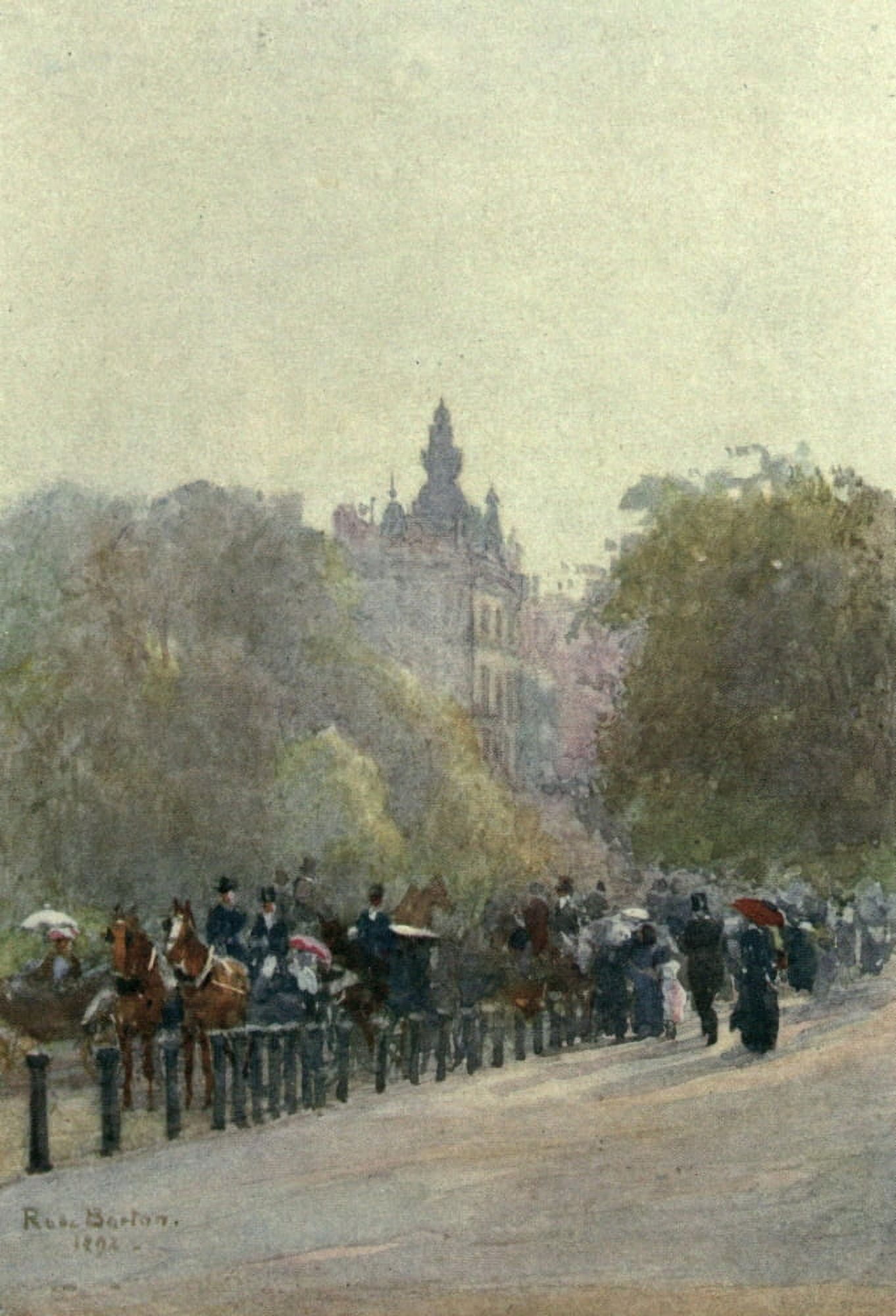 Familiar London 1904 Hyde Park Canvas Art - Rose Barton (18 x 24)