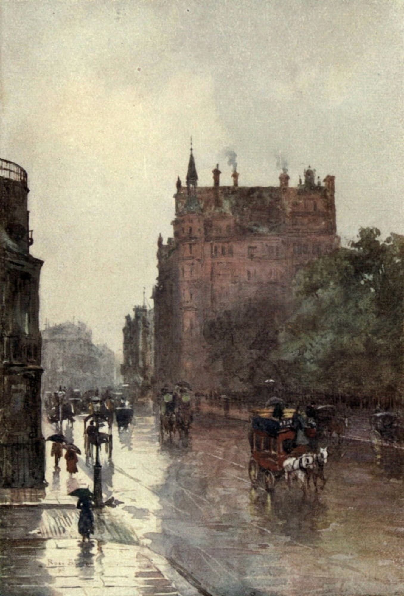 Familiar London 1904 Isthmian Club Piccadilly Canvas Art - Rose Barton (18 x 24)