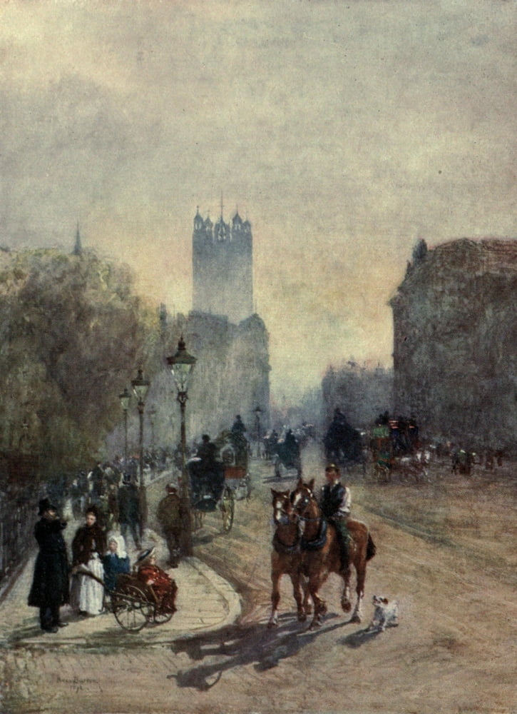 Familiar London 1904 Parliament Street Canvas Art - Rose Barton (18 x 24)