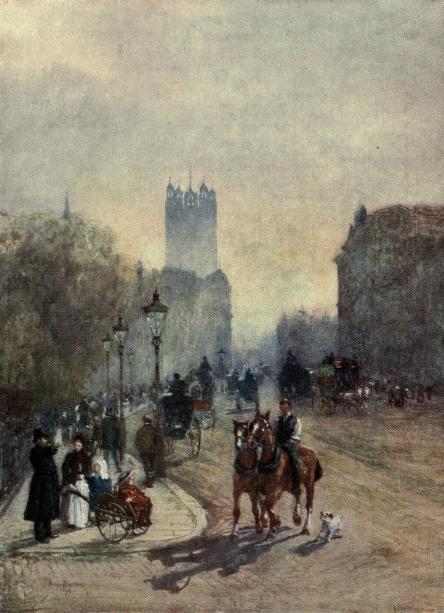 Familiar London 1904 Parliament Street Canvas Art - Rose Barton (24 x 36)