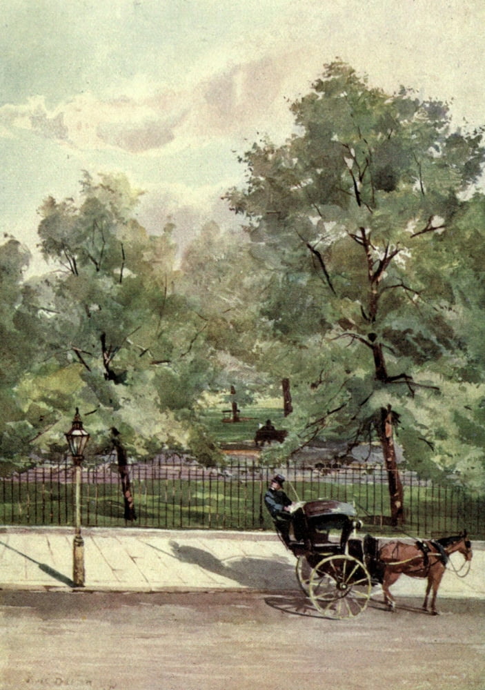 Familiar London 1904 Piccadilly Place Canvas Art - Rose Barton (24 x 36)