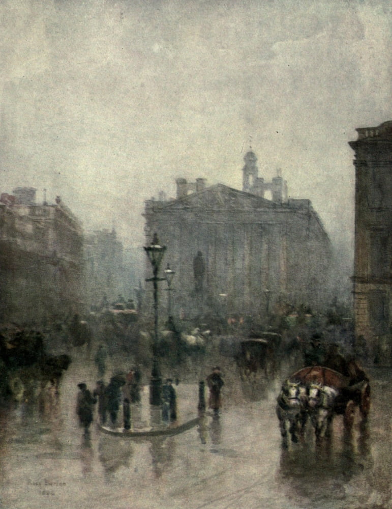 Familiar London 1904 Royal Exchange Canvas Art - Rose Barton (18 x 24)