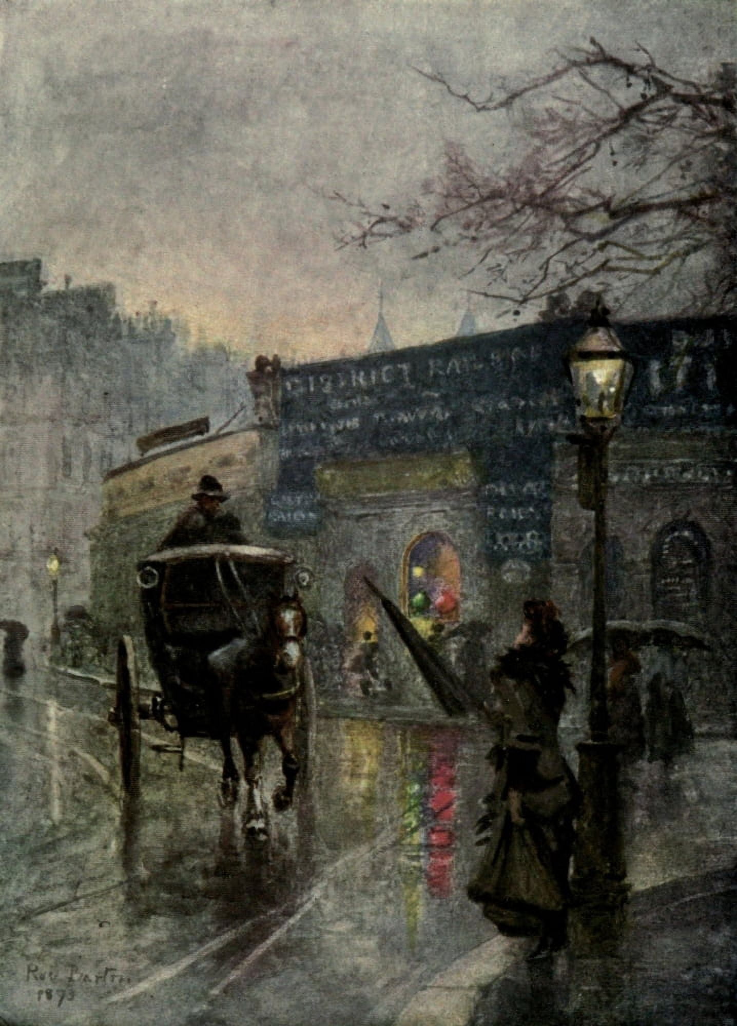 Familiar London 1904 South Kensington Station Canvas Art - Rose Barton (24 x 36)